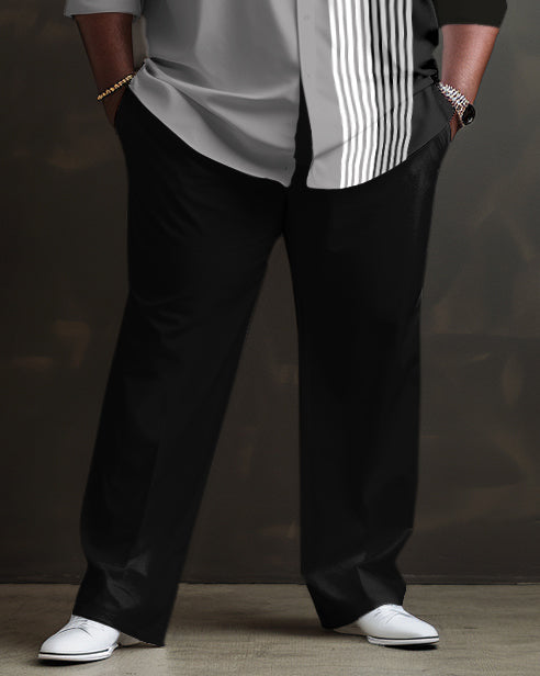 Big & Tall Gradient Striped Two-piece Set for big men view 3