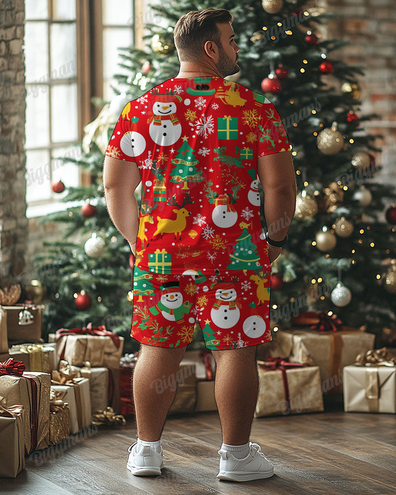 Big & Tall Graphic T-Shirt Shorts Set for big men view 2