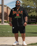 Big & Tall Graphic T-Shirt Shorts Set for big men view 1
