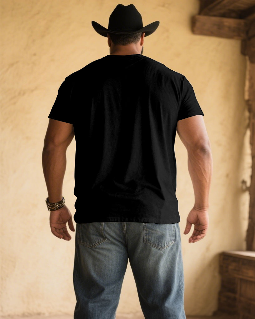Big & Tall Black Graphic T-Shirt for big men view 2