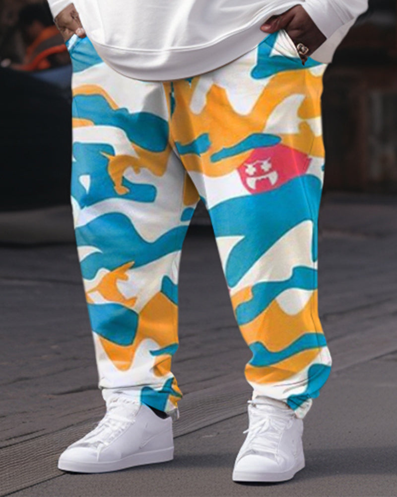 Big & Tall Camouflage Hoodie Sweatpants Set for big men view 3