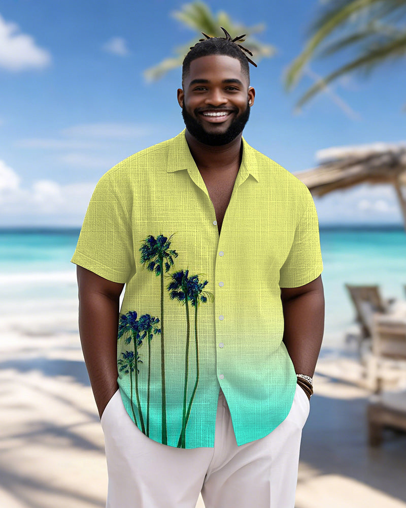 Big & Tall Hawaiian Gradient Short Sleeve Shirt for big men view 3