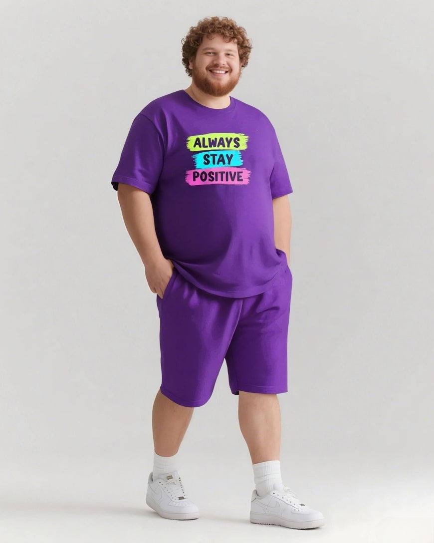 Big & Tall Graphic Streetwear T-Shirt Shorts Set for big men view 6