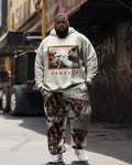 Big & Tall Streetwear Hoodie Sweatpants Set for big men view 1