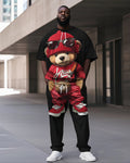 Big & Tall Graphic Streetwear Two-piece Set for big men view 1