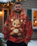 Big & Tall Red Graphic Hoodie Sweatpants Set for big men