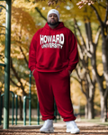 Big & Tall Red Streetwear Hoodie Sweatpants Set for big men view 1
