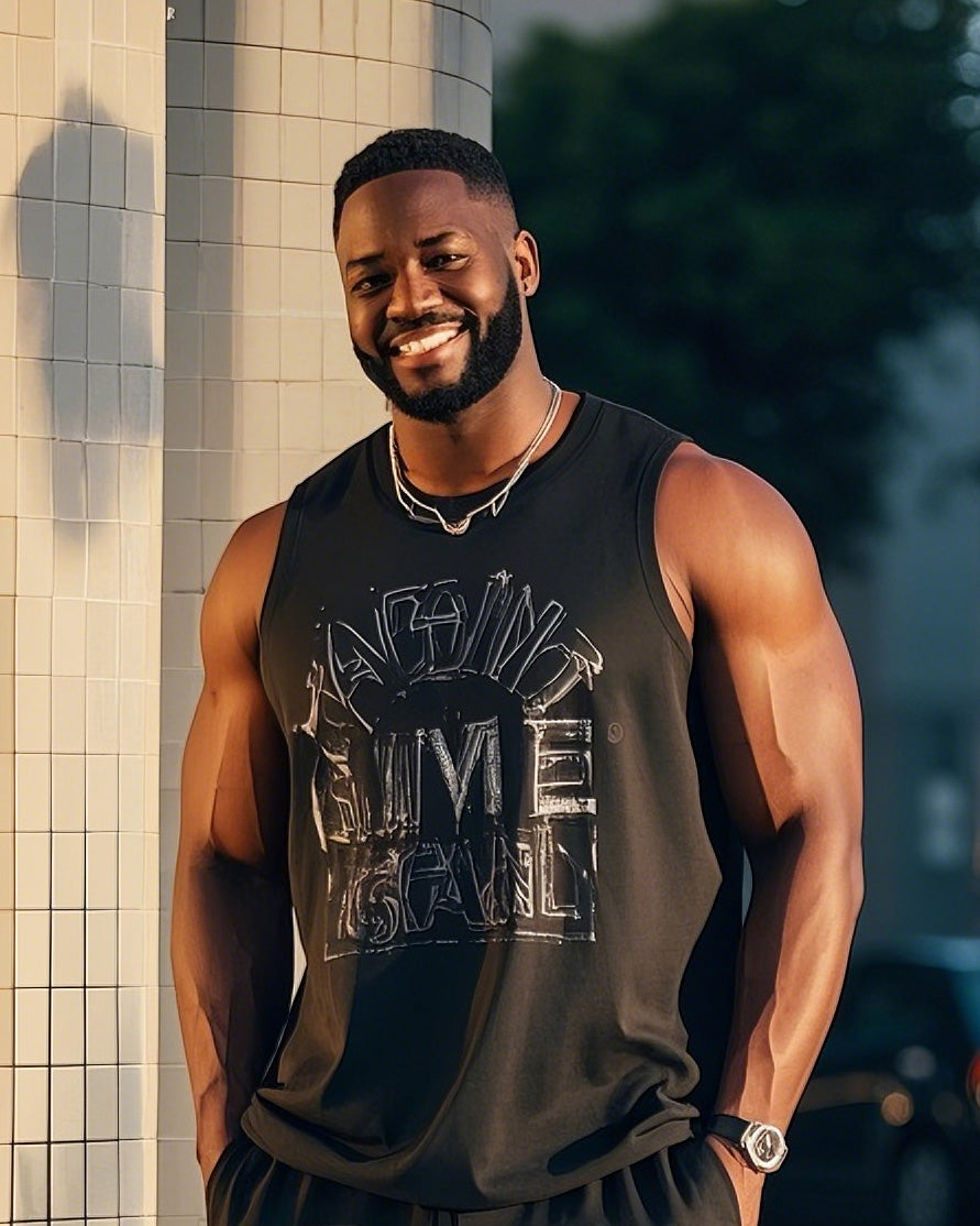 Big & Tall Colorblock Vest Pants Set for big men view 2