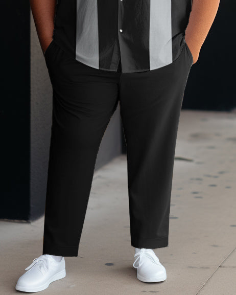 Big & Tall Colorblock Graphic T-Shirt Pants Set for big men view 3