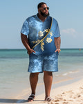 Big & Tall Hawaiian T-Shirt Shorts Set for big men view 1