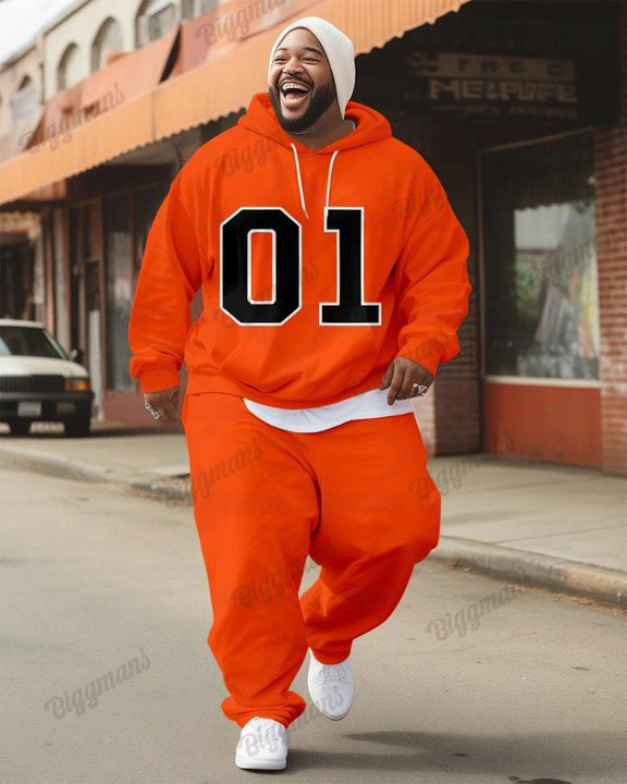 Big & Tall Streetwear Hoodie Sweatpants Set for big men view 1
