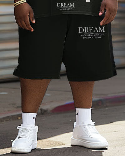 Big & Tall Graphic Vintage T-Shirt Shorts Set for big men view 4