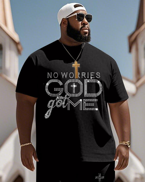 Big & Tall Graphic T-Shirt Shorts Set for big men view 2