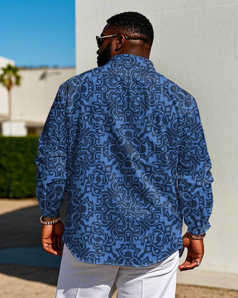 Big & Tall Business Casual Long Sleeve Shirt for big men view 2