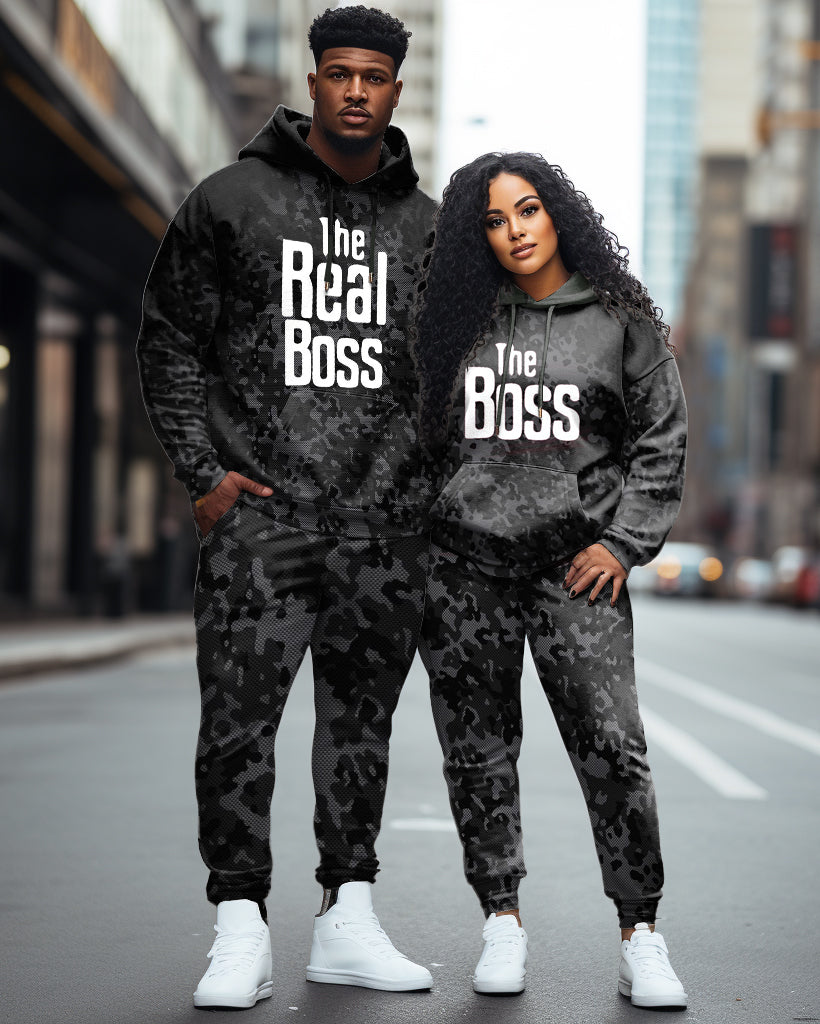 Big & Tall Camouflage Hoodie Sweatpants Set for big men view 1