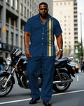 Big & Tall Blue Yellow T-Shirt Pants Set for big men view 1