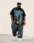 Big & Tall Streetwear Skull T-Shirt Pants Set for big men view 1