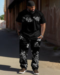 Big & Tall Graphic Floral T-Shirt Pants Set for big men view 1