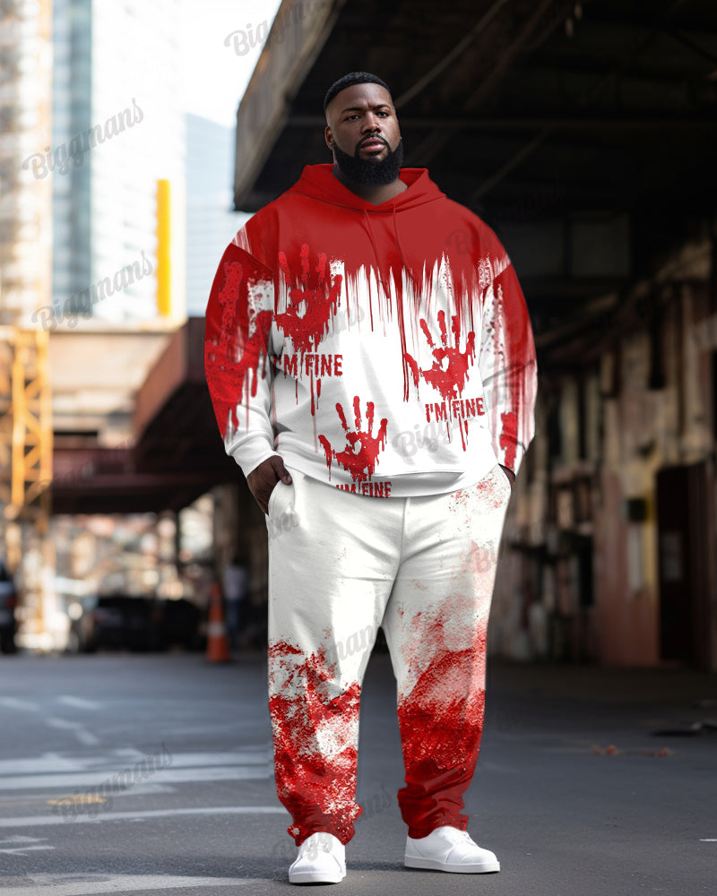 Big & Tall Graphic Graffiti Hoodie Sweatpants Set for big men view 1