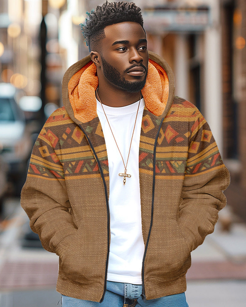 Big & Tall Western Geometric Graphic Hoodie for big men view 1