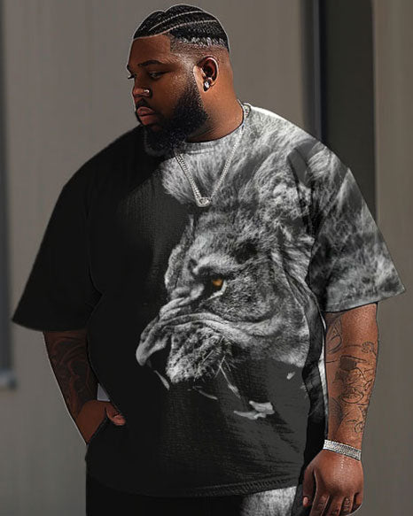 Big & Tall Graphic Streetwear T-Shirt Pants Set for big men view 2