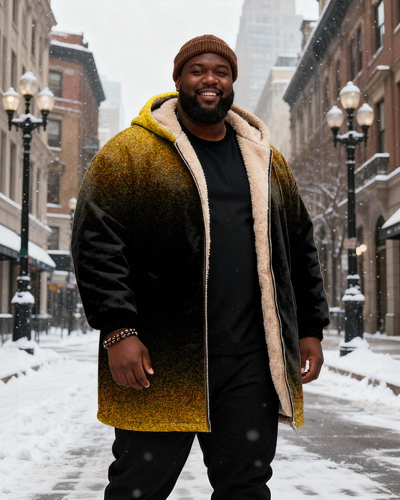 Big & Tall Black Yellow Gradient Hoodie for big men view 2