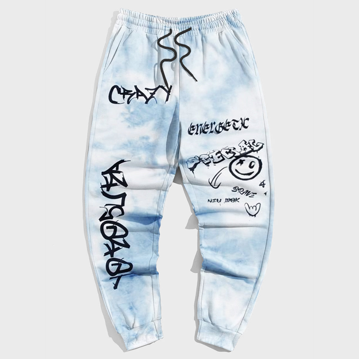 Big & Tall Blue Streetwear Vintage Pants for big men