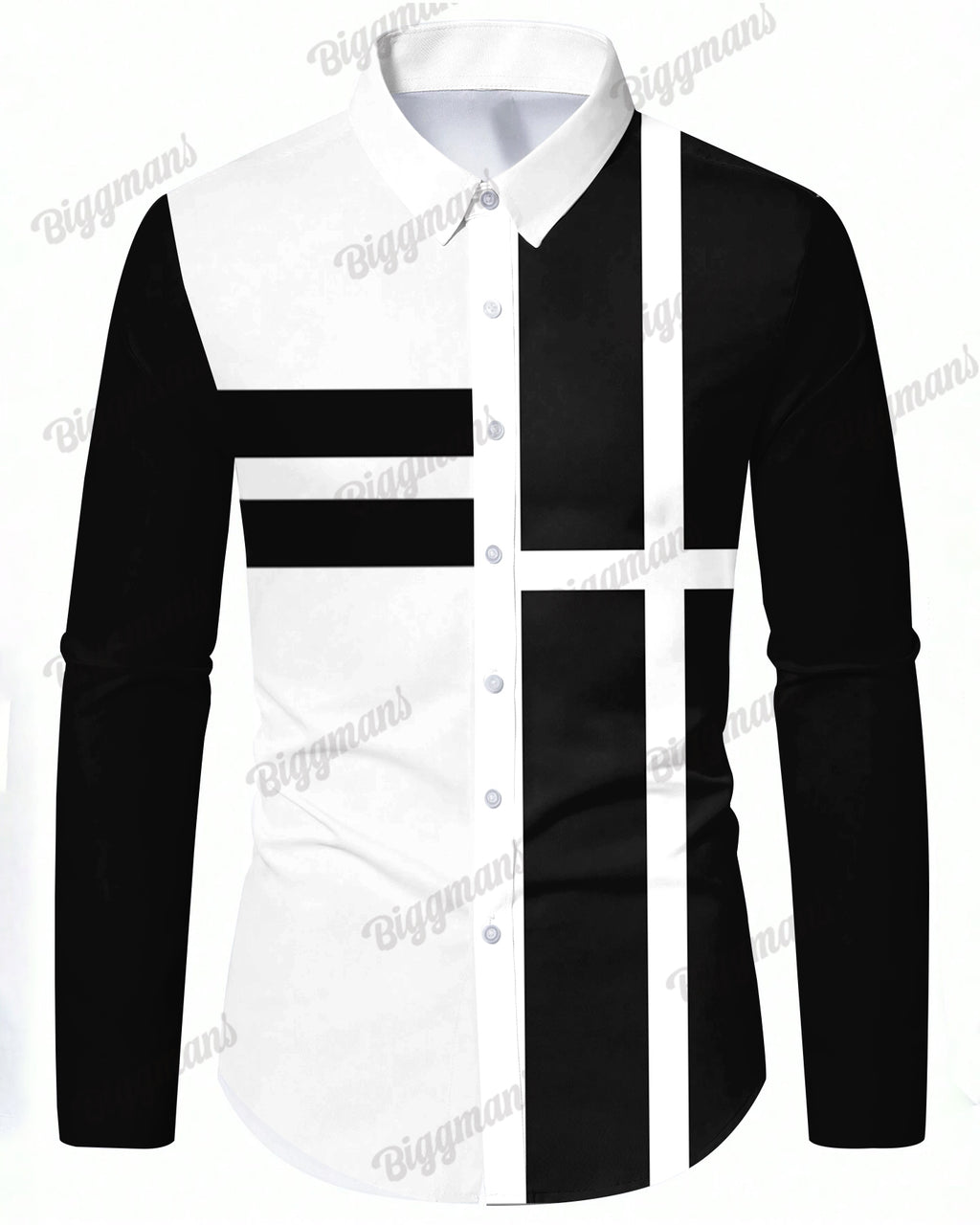 Big & Tall Colorblock Striped Long Sleeve Shirt for big men view 2