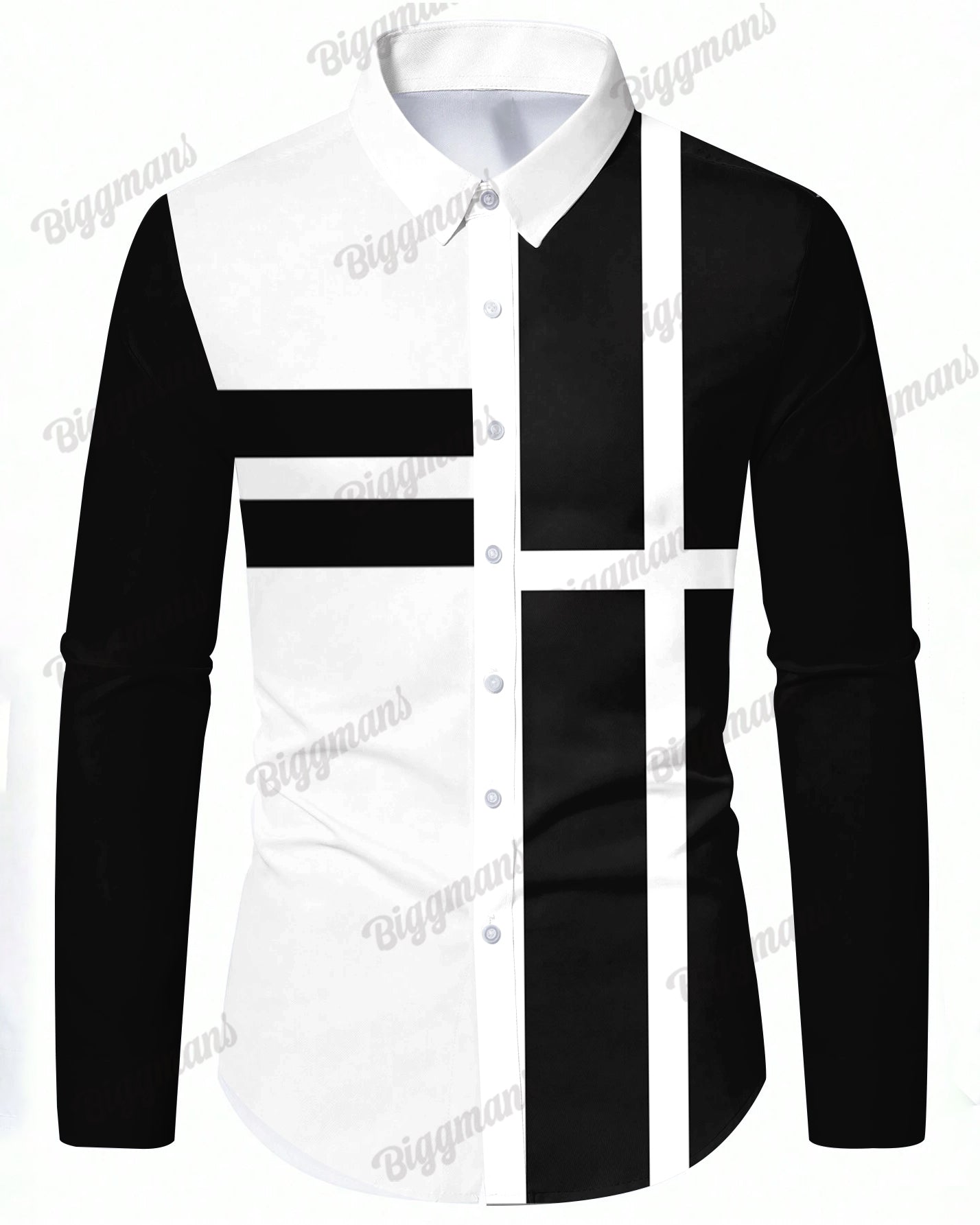 Big & Tall Colorblock Striped Long Sleeve Shirt for big men view 2