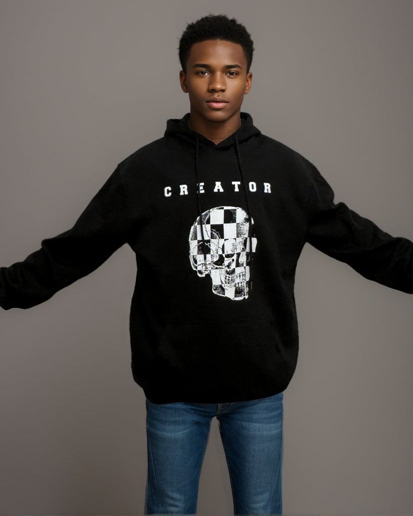 Big & Tall Graphic Skull Hoodie for big men view 4