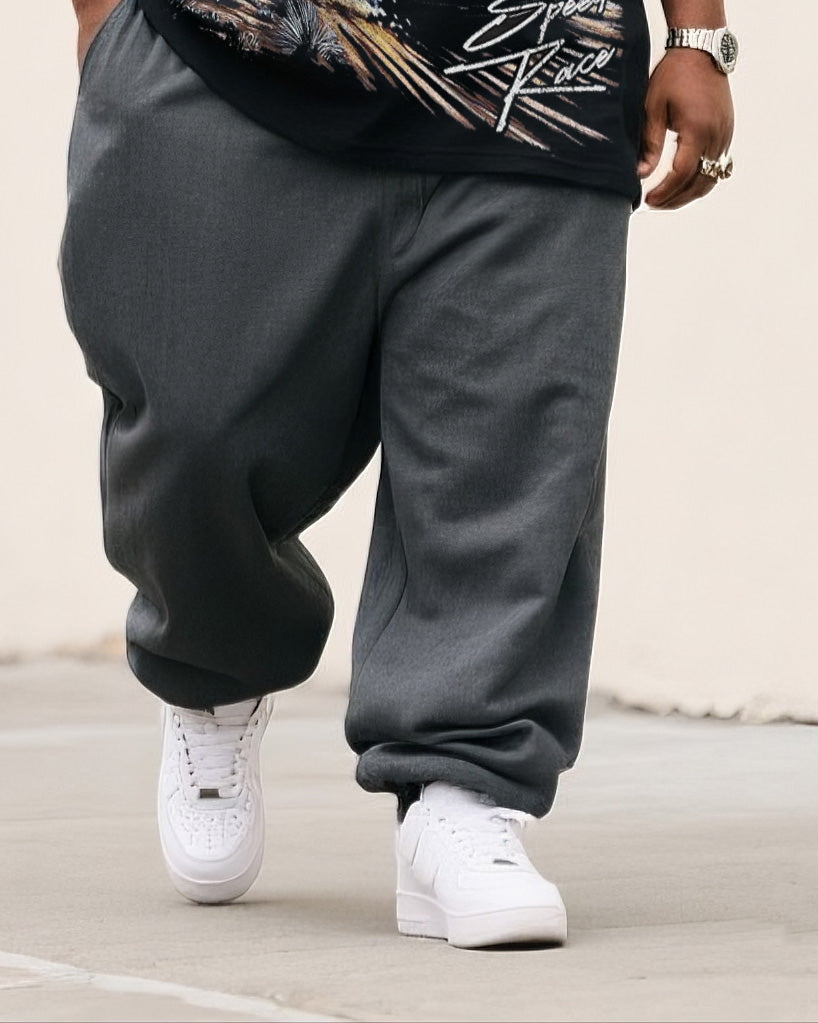 Big & Tall Streetwear T-Shirt Pants Set for big men view 3