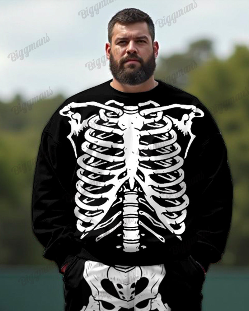 Big & Tall Graphic Skull Two-piece Set for big men view 2