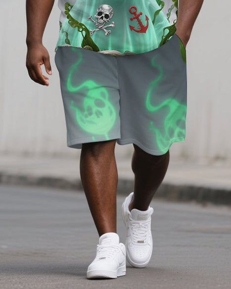 Big & Tall Streetwear Polo Shorts Set for big men view 3