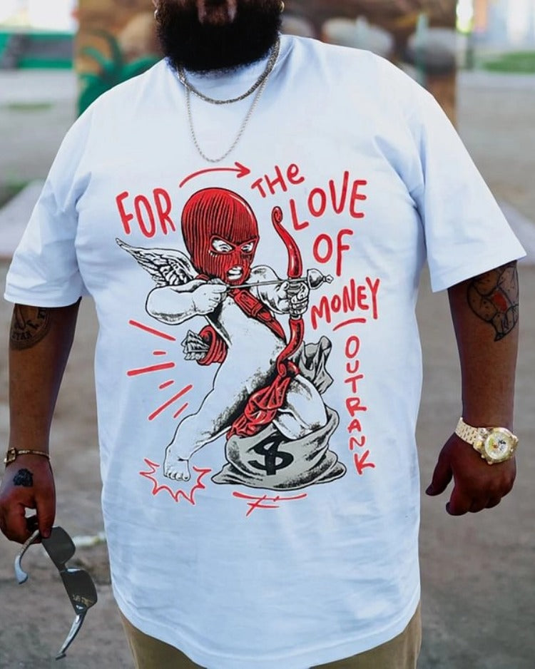 Big & Tall White Streetwear T-Shirt for big men view 1
