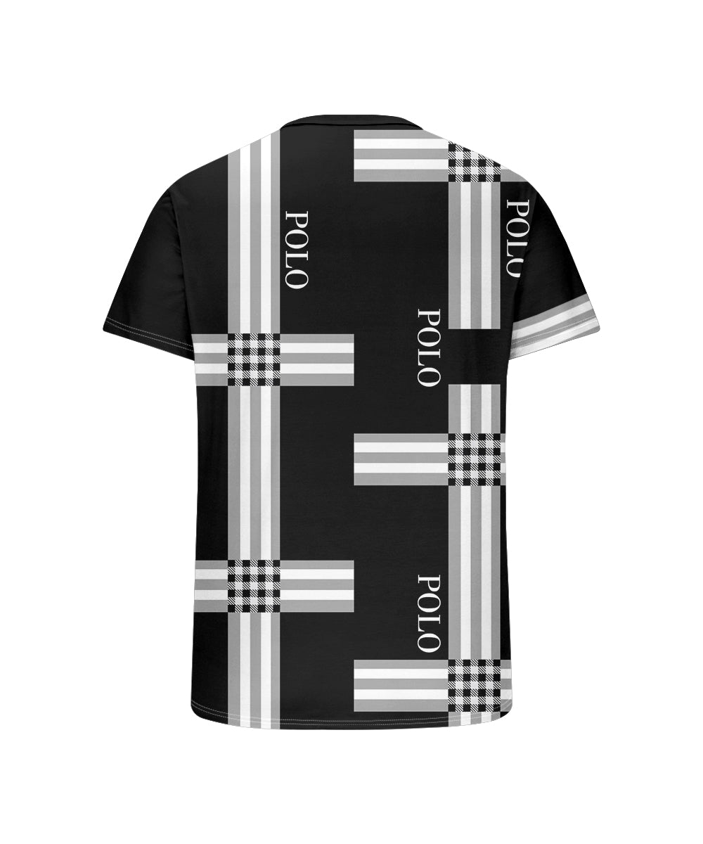 Big & Tall Black Striped Graphic T-Shirt for big men view 5