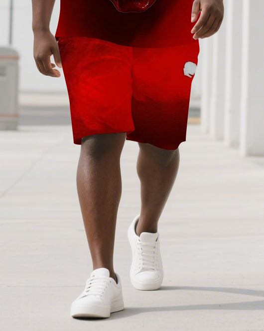 Big & Tall Skull T-Shirt Shorts Set for big men view 3