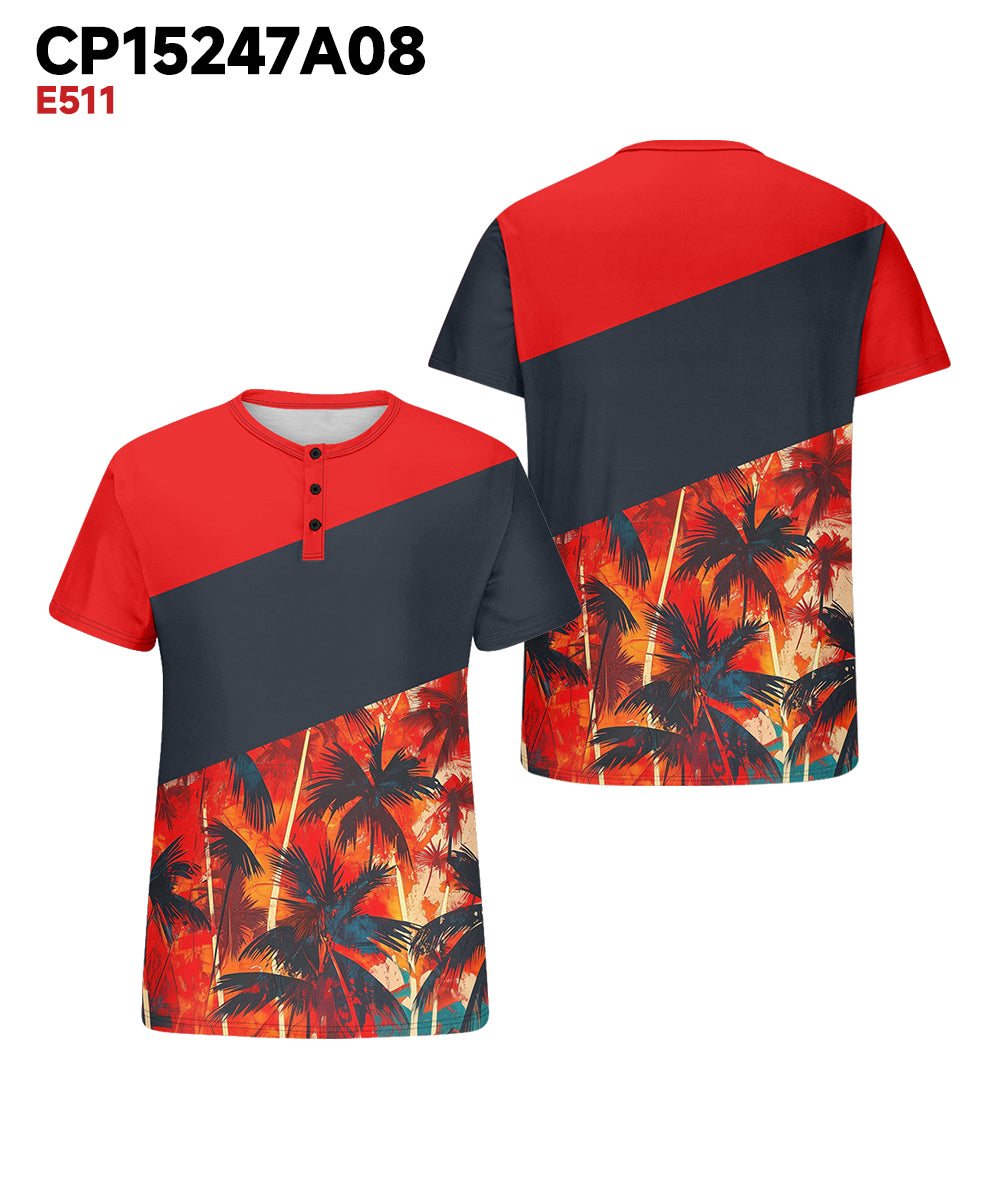 Big & Tall Red Hawaiian Graphic T-Shirt for big men view 3