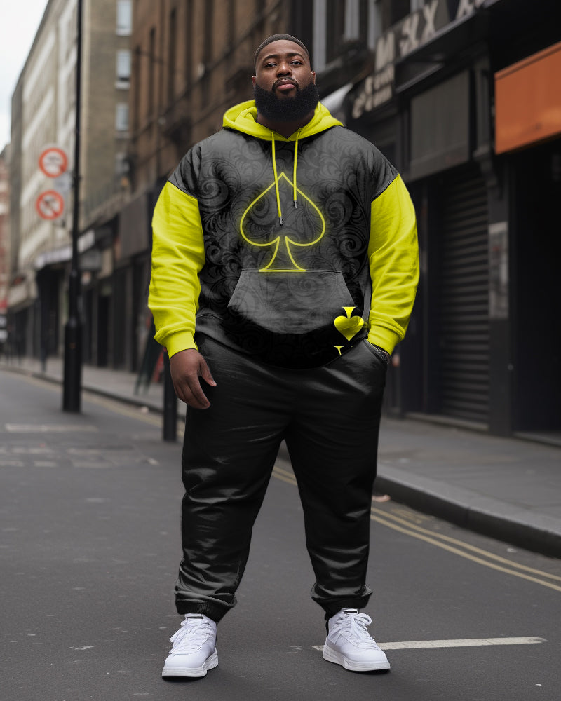 Big & Tall Colorblock Hoodie Sweatpants Set for big men view 1