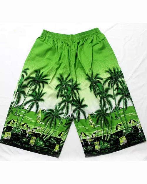 Big & Tall Blue Green Hawaiian Shorts for big men view 2