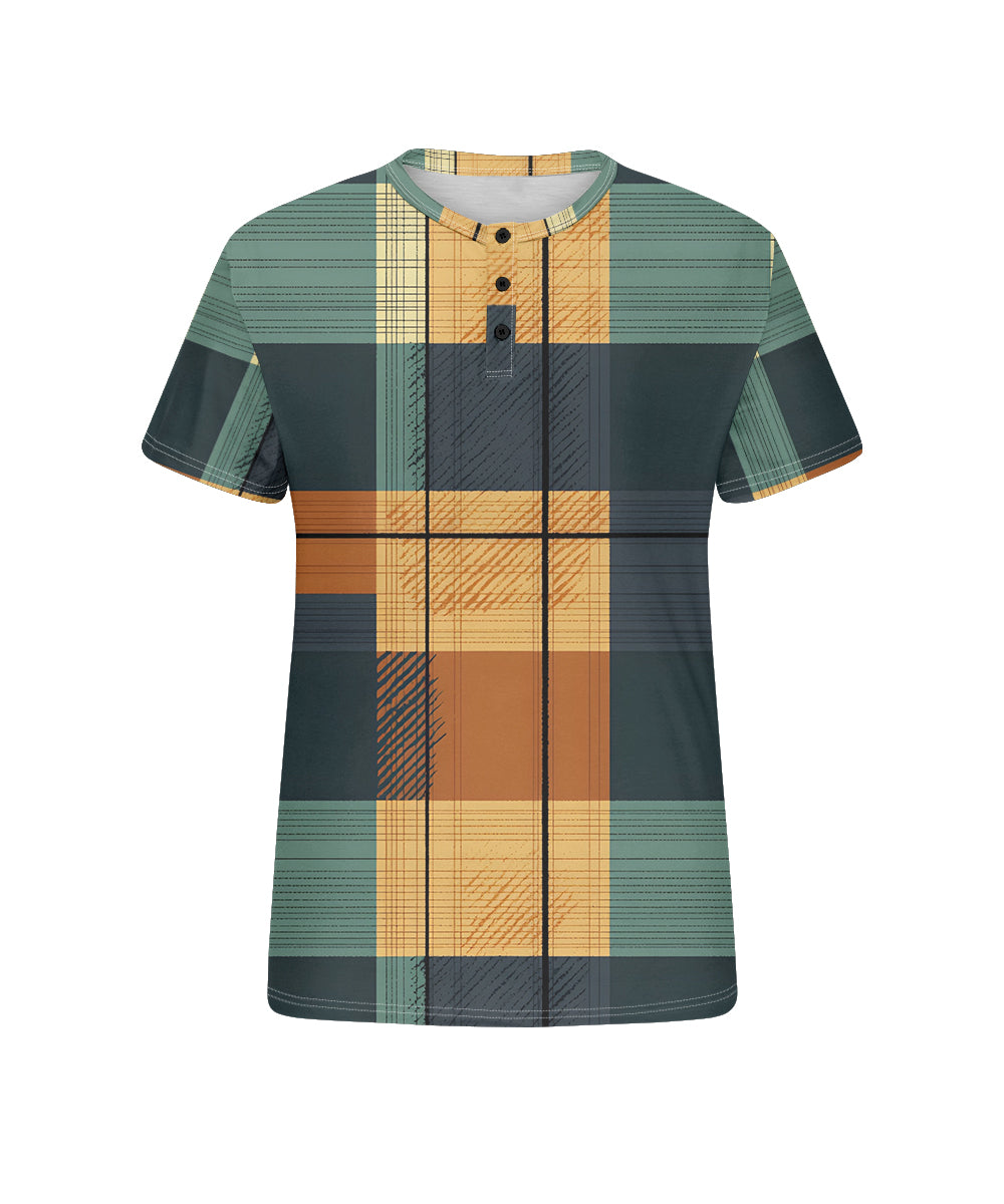 Big & Tall Green Yellow Geometric T-Shirt for big men view 4