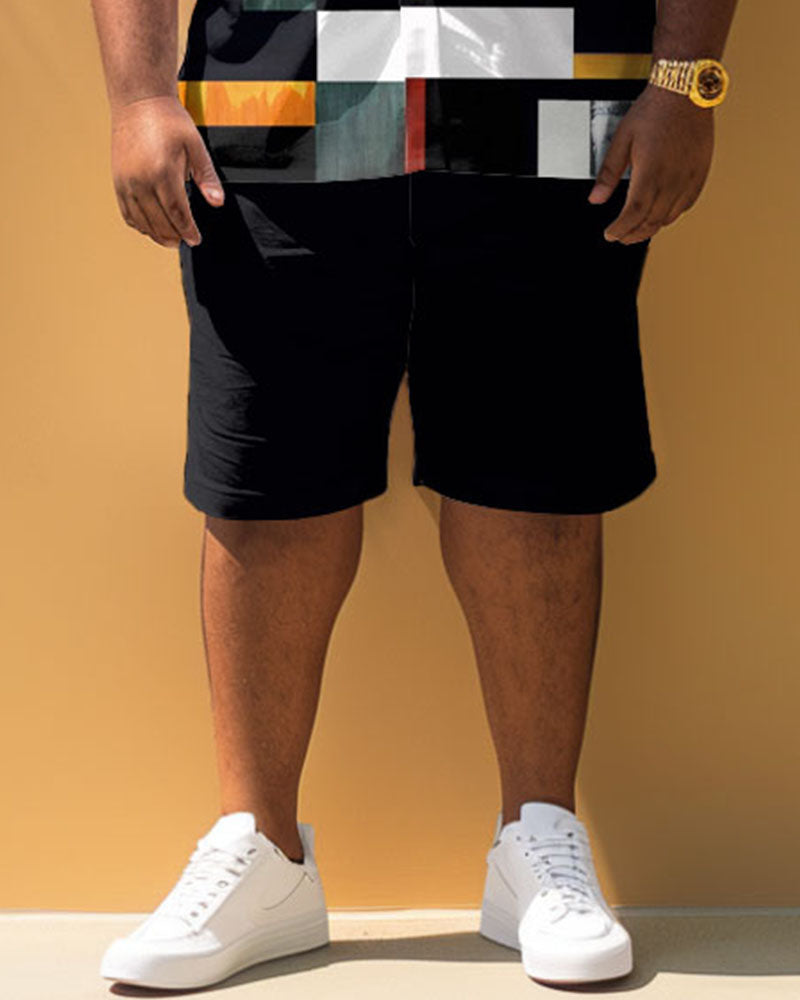 Big & Tall Colorblock Patchwork Jeans for big men view 3
