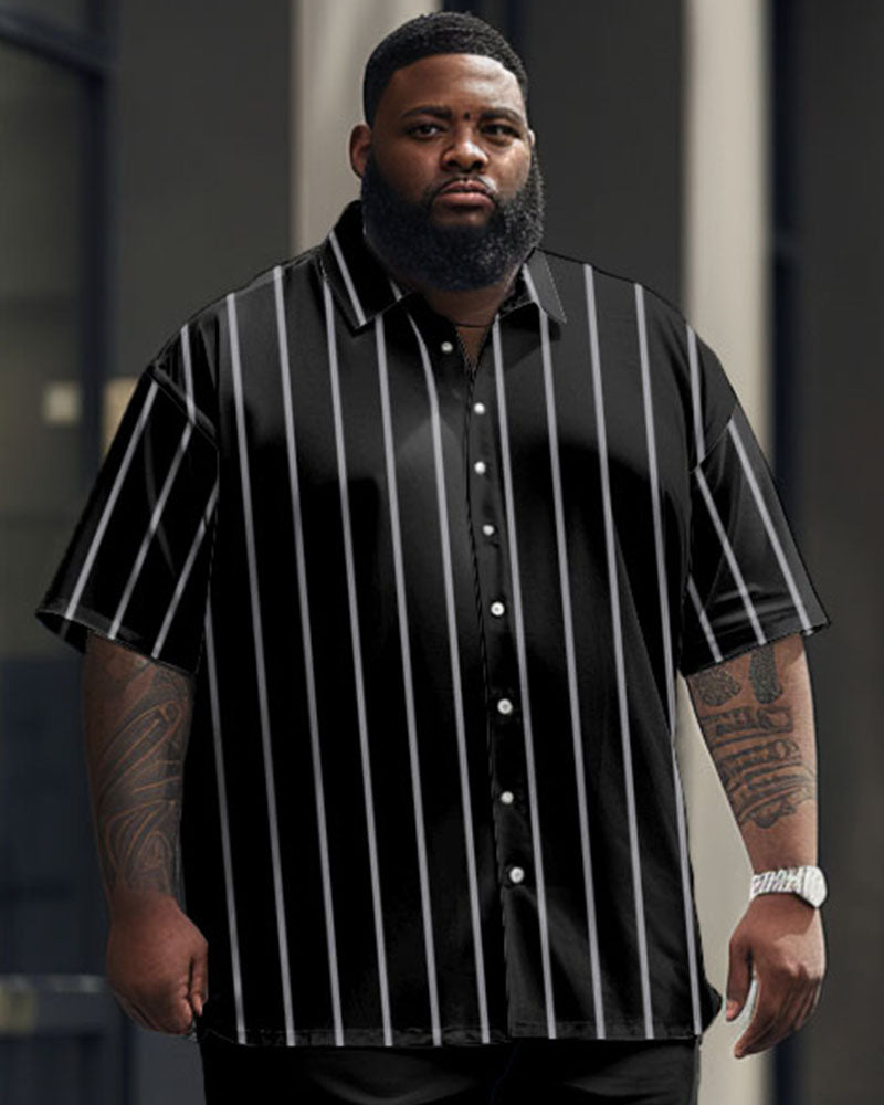 Big & Tall Striped Graphic Business Casual Jeans for big men view 2