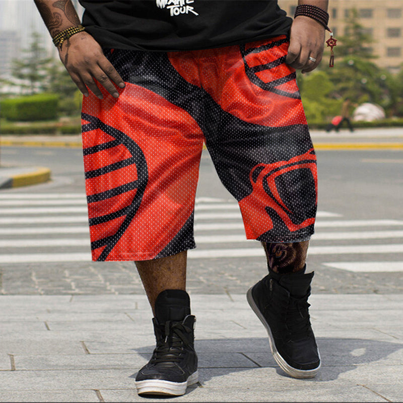 Big & Tall Geometric Athletic Shorts for big men view 1