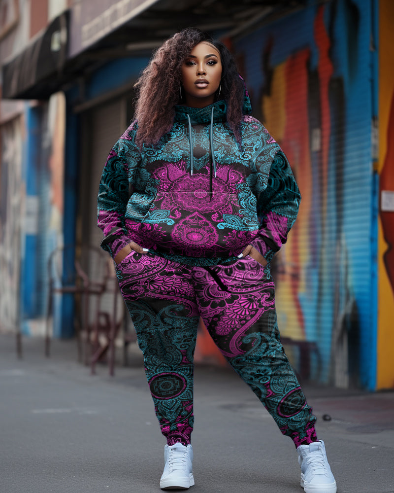 Big & Tall Athletic Hoodie Sweatpants Set for big men view 1