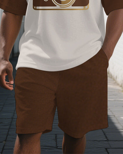 Big & Tall Colorblock Polo Shorts Set for big men view 3