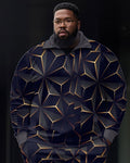 Big & Tall Geometric Graphic Polo Pants Set for big men view 2