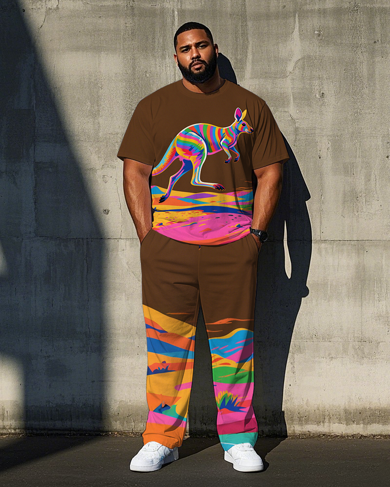 Big & Tall Streetwear T-Shirt Pants Set for big men view 1