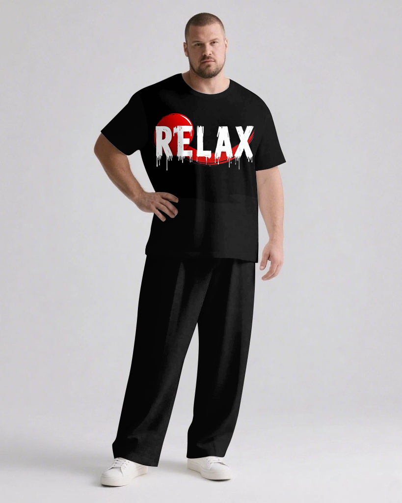 Big & Tall Streetwear T-Shirt Pants Set for big men view 1