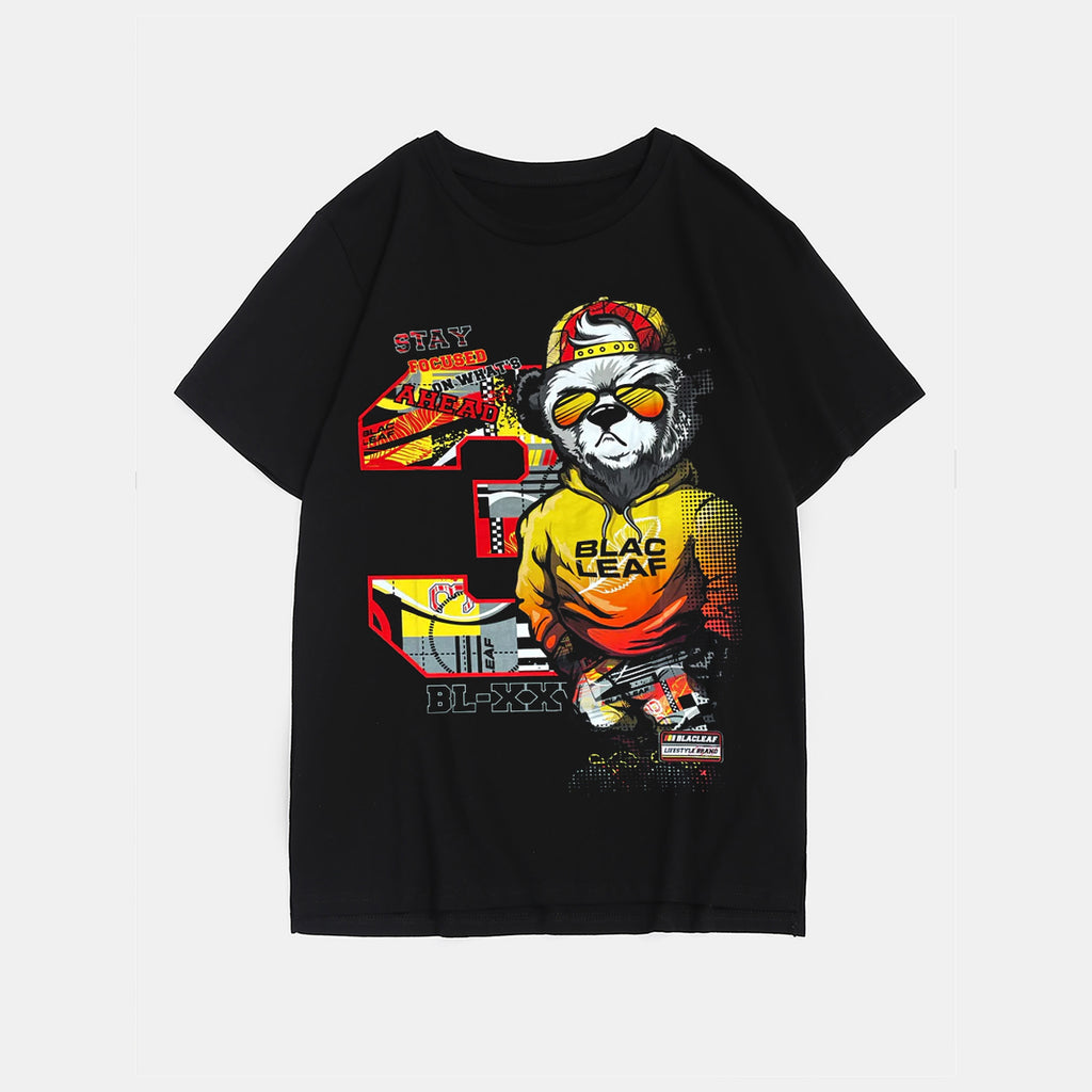 Big & Tall Black Streetwear T-Shirt for big men view 2