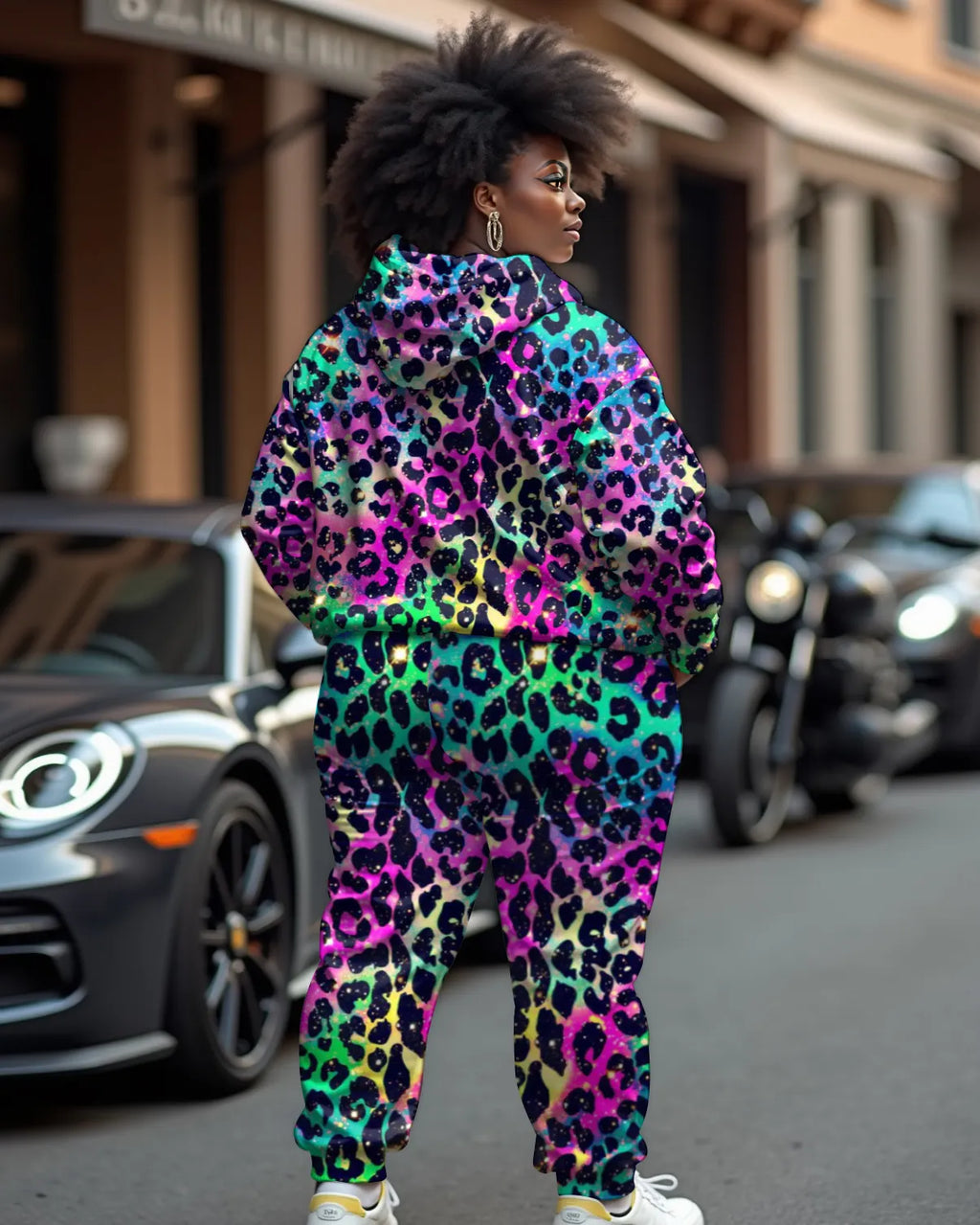 Big & Tall Graphic Hoodie Sweatpants Set for big men view 3